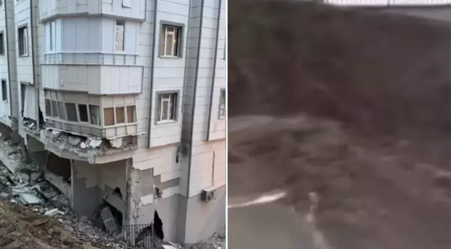 The retaining wall of the 5-story building collapsed like this.