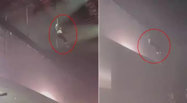 Известный певец упал на землю с высоты 20 метров! Страшные моменты на камере.