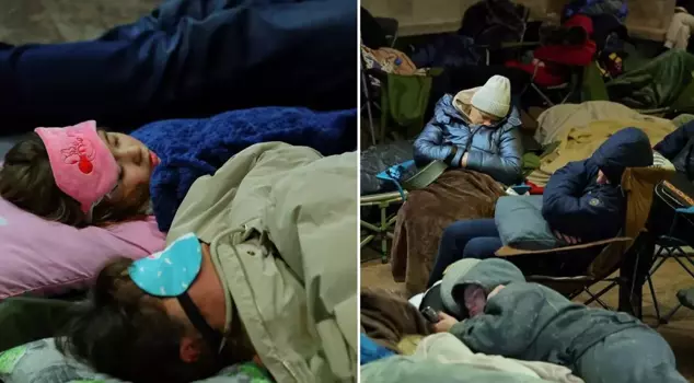 They took refuge in the metro out of fear of the attack! The footage is from the capital of the country.