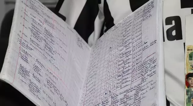 He even had his wife write while going to the army! Whatever happened in 25 years is in this notebook.