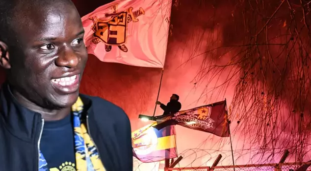 Н'Голо Канте приехал в Стамбул, фанаты Фенербахче зажгли аэропорт.