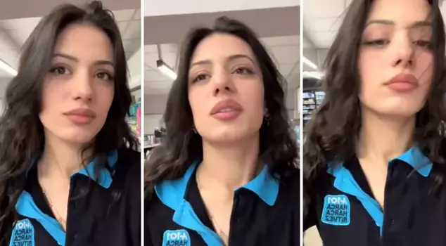 The cashier shaking up social media.