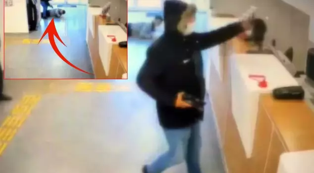 Bank robbery in the heart of Istanbul: Those moments captured on security camera.