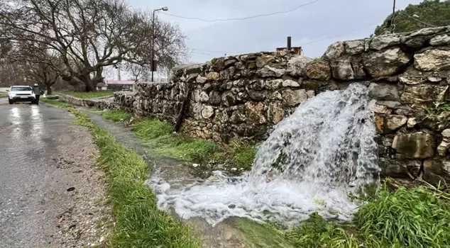 It hasn't been like this for many years! The waters burst forth from between the stones.
