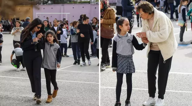 A fire broke out in the elementary school; the students were evacuated.