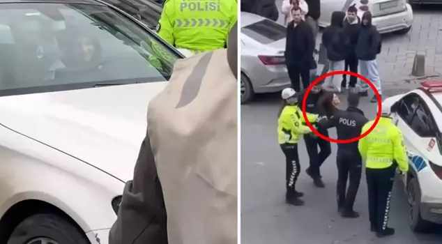 He danced at the wheel, causing a commotion while being detained.