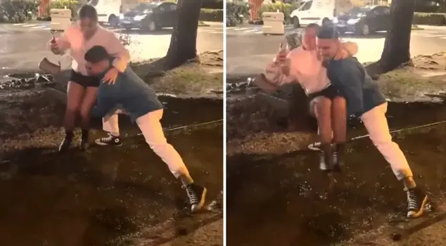 The image is from Ankara! While trying to be a gentleman to his girlfriend, something unexpected happened.