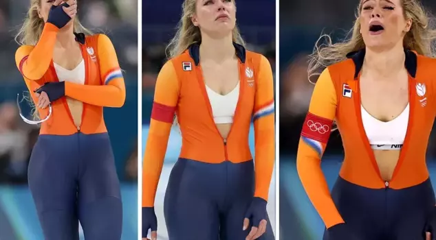 Olympic record breaker Jutta Leerdam couldn't hold back her tears.