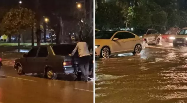 Heavy rainfall paralyzed life! Cars were stranded in the water.