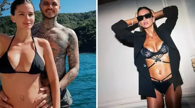 Icardi shared photos of his girlfriend in lingerie.