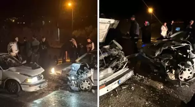 Terrible accident! Two vehicles collided head-on.