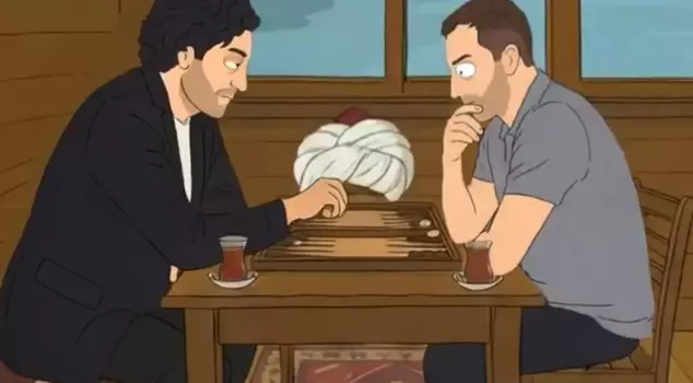 A reference to backgammon and the traditional hat sent from Fenerbahçe to Trabzonspor.