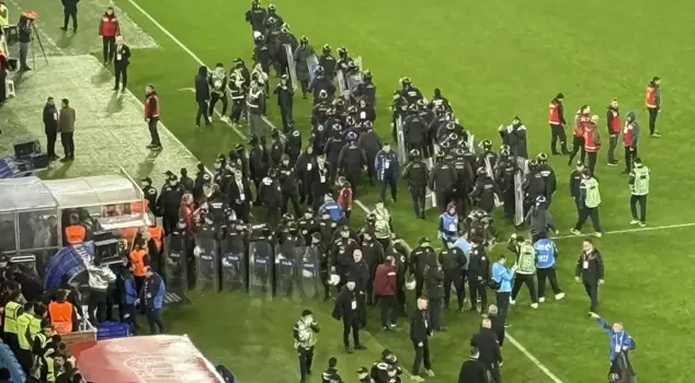 The Trabzonspor fans went wild as soon as the match ended.