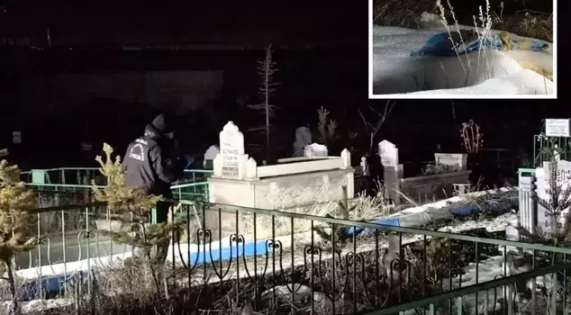 A fetus wrapped in a bag was found in a cemetery in Erzurum.