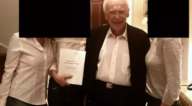 A photo of James Watson, who discovered the helical structure of DNA, with three women at Epstein's house has emerged.