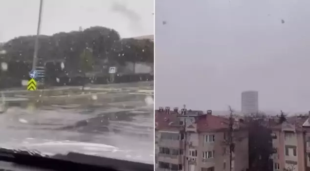 Temperatures suddenly dropped, and snowfall began in Istanbul.