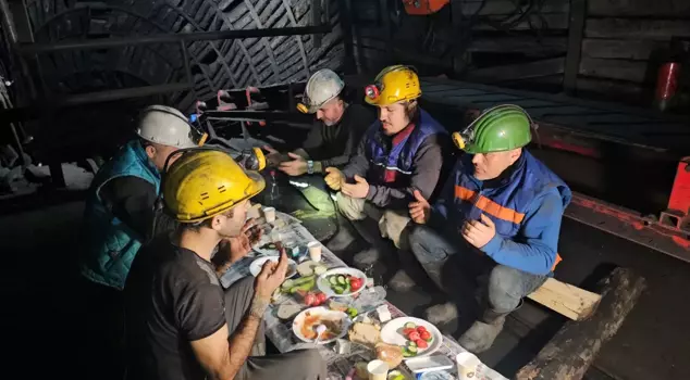 In Zonguldak, miners had their first pre-dawn meal meters underground.