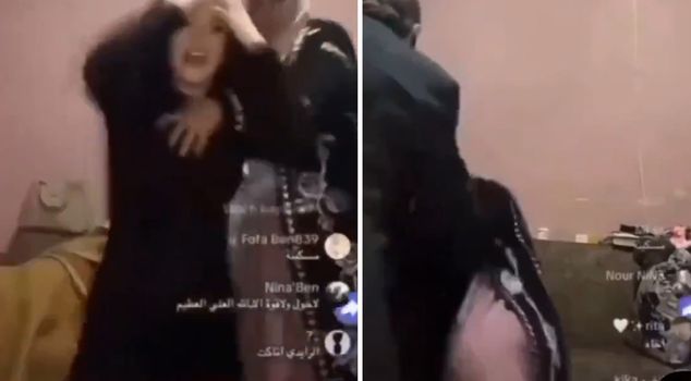 أثناء البث المباشر، هاجمه والداه بالركل والضرب.