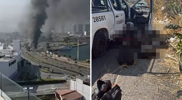 Here are the first images from Mexico! They killed the police and threw them by the roadside.