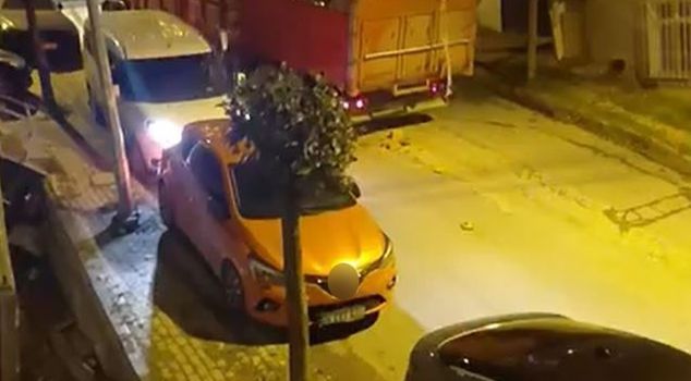 An overloaded truck skidded and hit two vehicles; those moments were captured on camera.