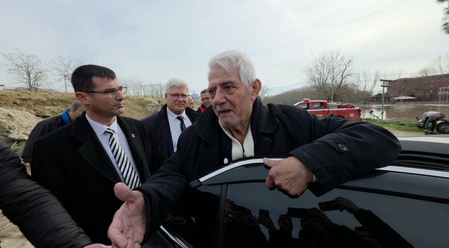 The former mayor of Edirne was trapped in the flood, and teams evacuated him by boat.