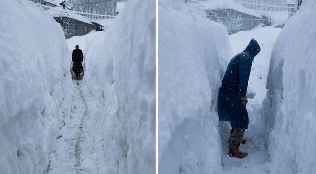 In Tunceli, the snow depth exceeded human height.