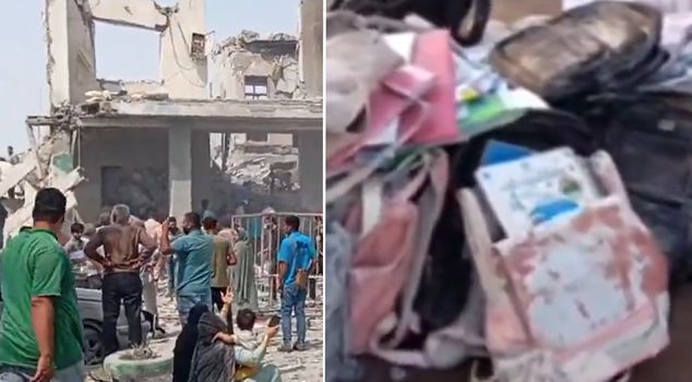 تبقى من هجوم المدرسة في إيران حقائب دموية.