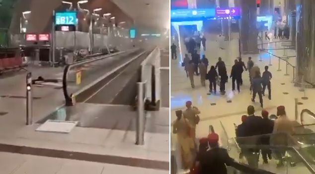 الصور من دبي! الطائرات المسيرة الإيرانية حولت المطار إلى ساحة معركة