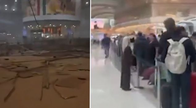 Flights have resumed at Abu Dhabi airport, and he ran to catch his suitcase.