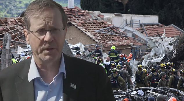Israeli President Herzog could not hold back his tears at the place where 9 people were killed.