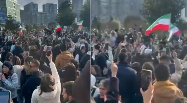 خرج الإيرانيون الذين يعيشون في إسطنبول إلى الشوارع، الجميع يضع علامة على وزارة الداخلية.
