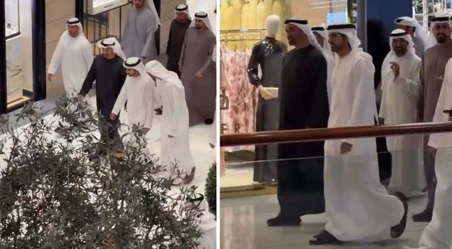 رئيس دولة الإمارات العربية المتحدة آل نهيان خرج في جولة تسوق بعد أن أطلقت إيران صواريخ على بلاده.