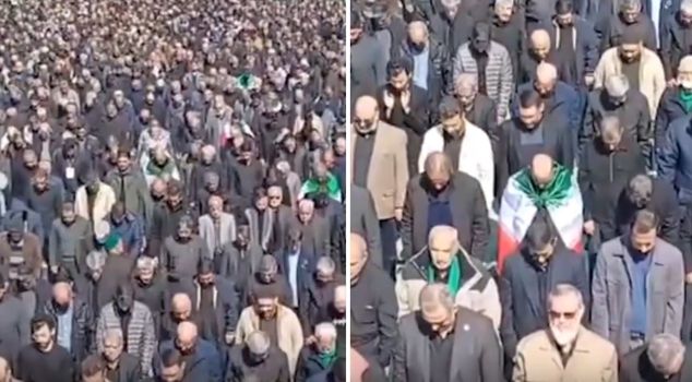 The people gathered in Tehran for Friday prayers for Khamenei.