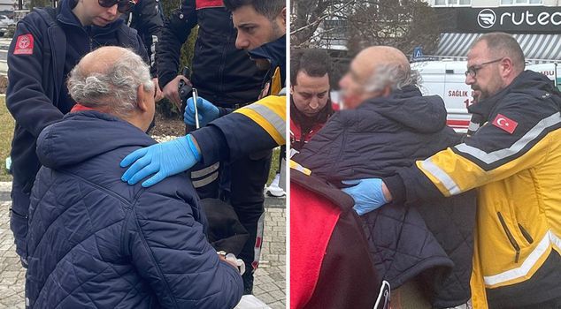 An elderly man, who is accused of verbally harassing a man sitting on a bench in Bolu, was assaulted.