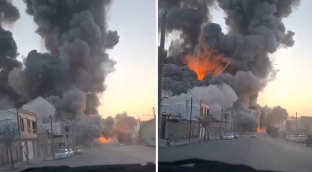هجوم جوي مكثف على مدينة إيلام الإيرانية