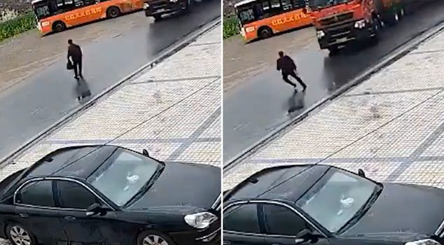 كان الإهمال يكلفه حياته! حادث معجزة على الكاميرا