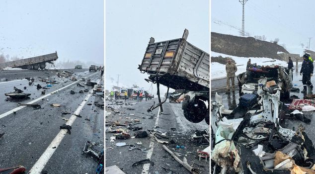 Massive accident on the Bitlis-Van road: There are dead and injured.