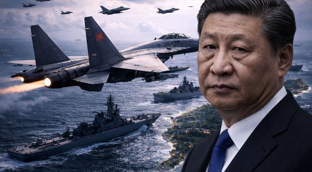 Исторический вызов из Китая в США! Демонстрация силы с 26 боевыми самолетами и 7 боевыми кораблями.