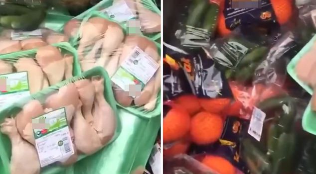Пакеты с курицей отправились в мусор.