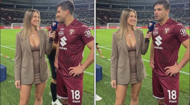 The famous striker was taken aback by the beauty of the female reporter, but the reality turned out to be different.