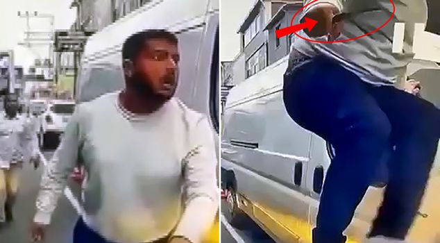 The expression of the father and son wreaking havoc in traffic didn't save them either.