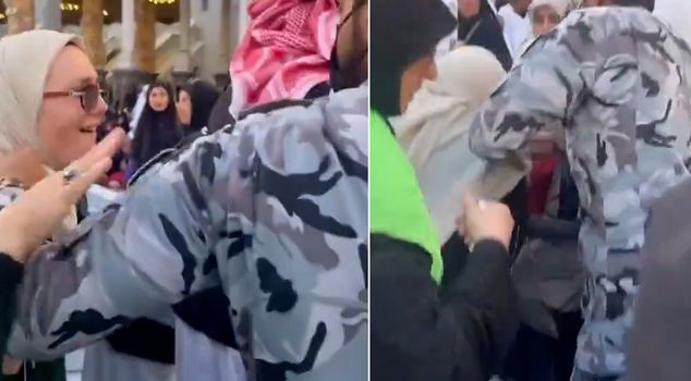 فضيحة في الكعبة! حاج تركي تم القبض عليه من حجابها وأُخذ بعيدًا