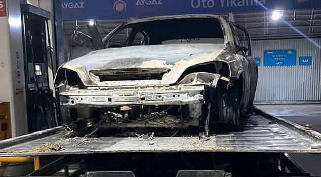 Human bones were found from the burning vehicle.