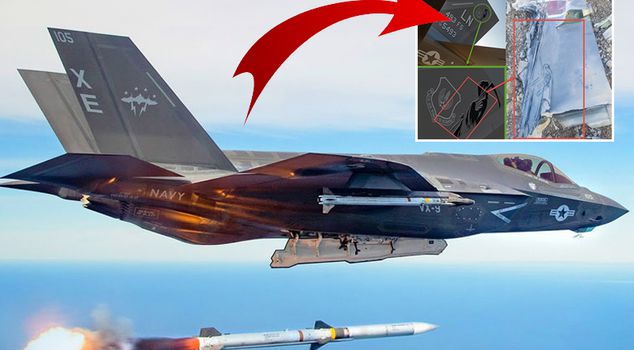 إيران تضرب المقاتلة F-35 غير المرئية للولايات المتحدة! إليكم صور الحطام.