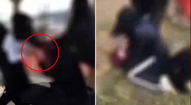 ضربوا الفتاة الصغيرة مرارًا وتكرارًا بالأرض من حجابها! إلى أين تذهب هذه الشباب؟