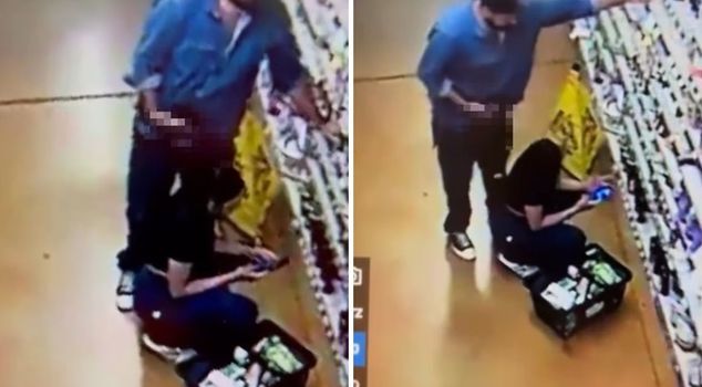Disgusting incident in the market! He showed his genitals to a young woman and harassed her.