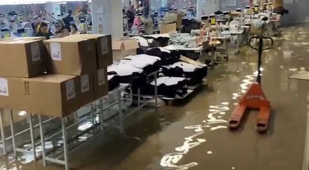 In Şanlıurfa, heavy rain flooded a textile factory; workers were evacuated.