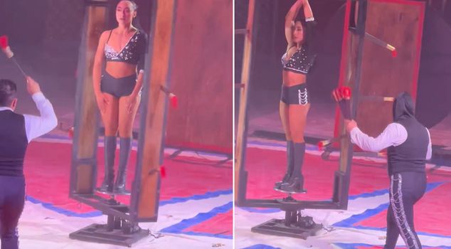The dangerous performance at the circus brought it to the brave's lips.
