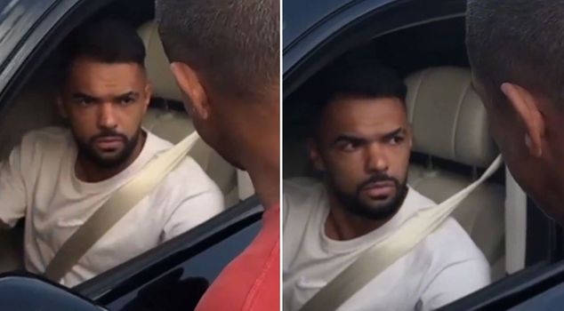 He was cut off while driving! He couldn't open his mouth in fear at what he heard.