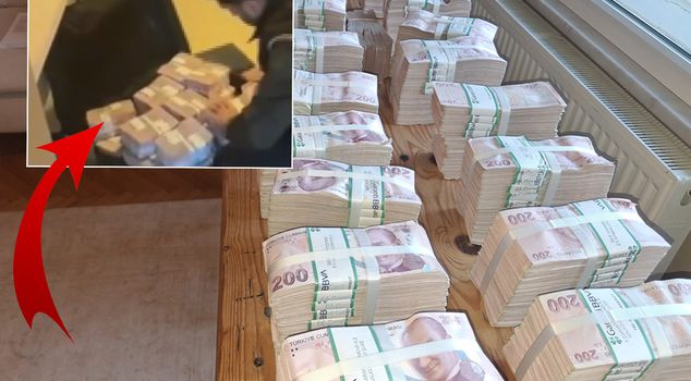 Seized in the Üsküdar Municipality operation! Bundles of money couldn't fit on the table.